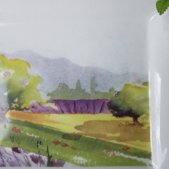 Porcelain Rectangular Serving Platter Fields of Provence by Gourmet Village - Picture 4 of 11